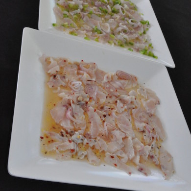 Fresh cought fish and fresh ceviche on board
