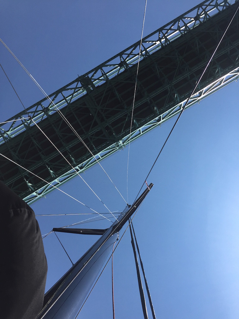 Passing under Newport Bridge