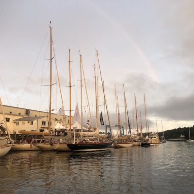 Rainbow and beautiful classic yachts