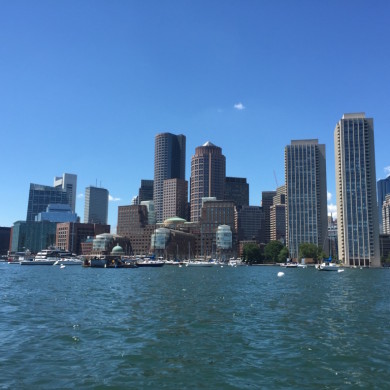 Boston skyline - blue sky