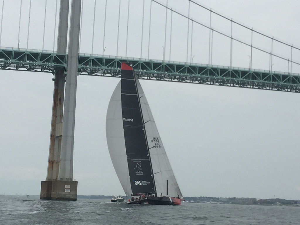 Comanche training under Newport Bridge